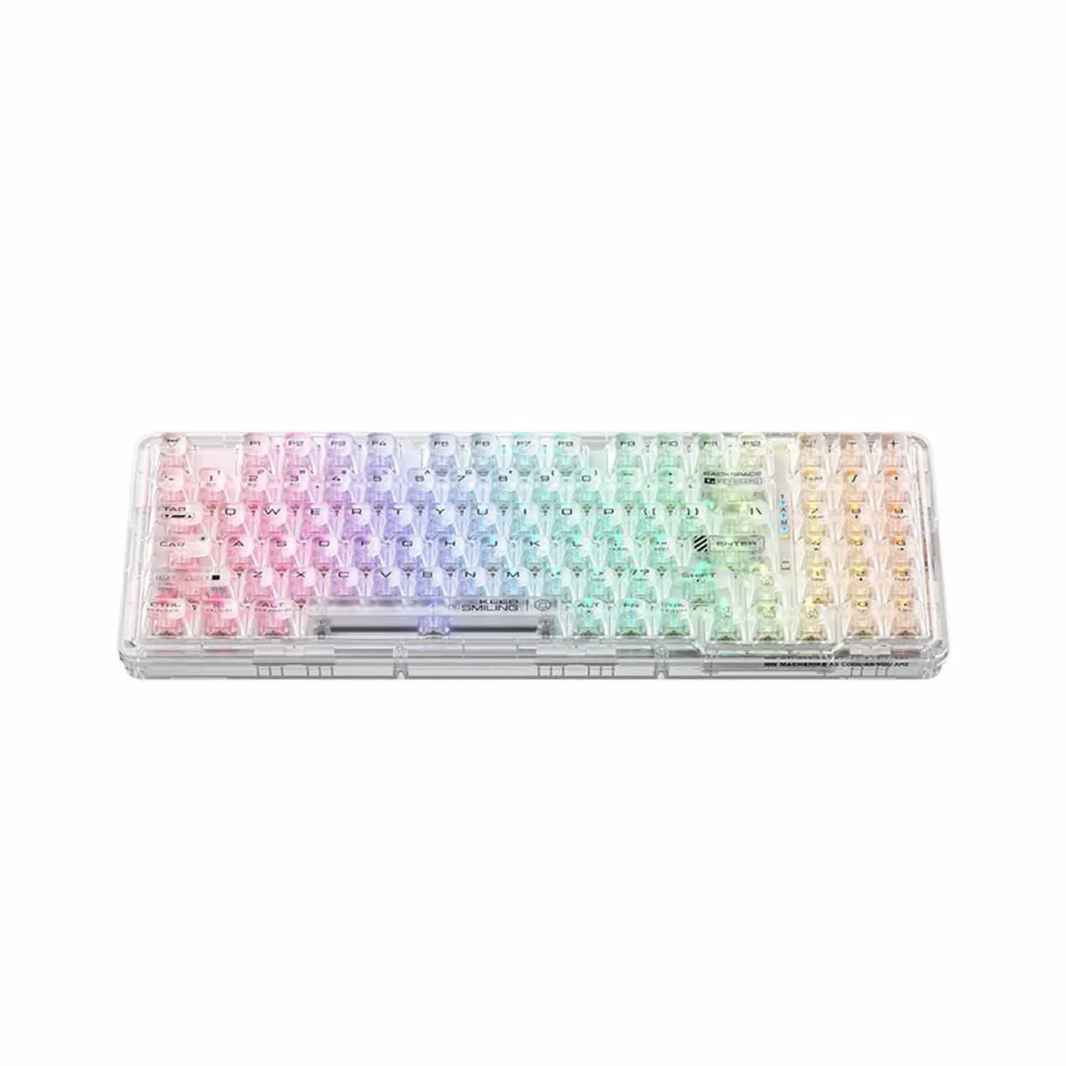 Teclado Mecânico Gamer Machenike K500F-B94 - Crystal - Switch Jade - 94 Teclas - Hot-Swap - RGB - Trio Mode (USB-C/Wireless/Bluetooth) (Imagem 1)